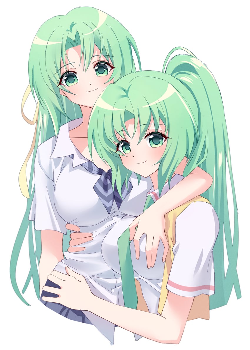 sonozaki mion and sonozaki shion (higurashi no naku koro ni) drawn by nyako_(x_nyako_x)
