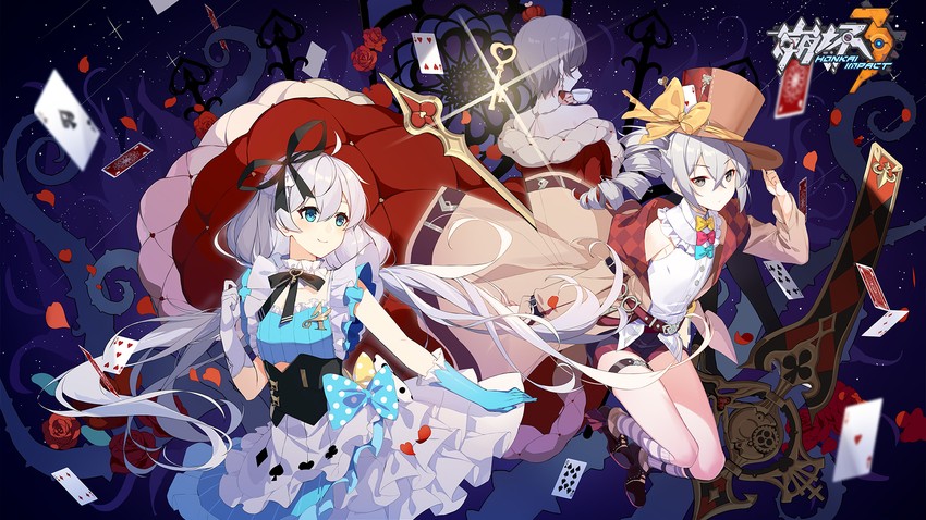 bronya zaychik, theresa apocalypse, and rita rossweisse (honkai and 1 more)