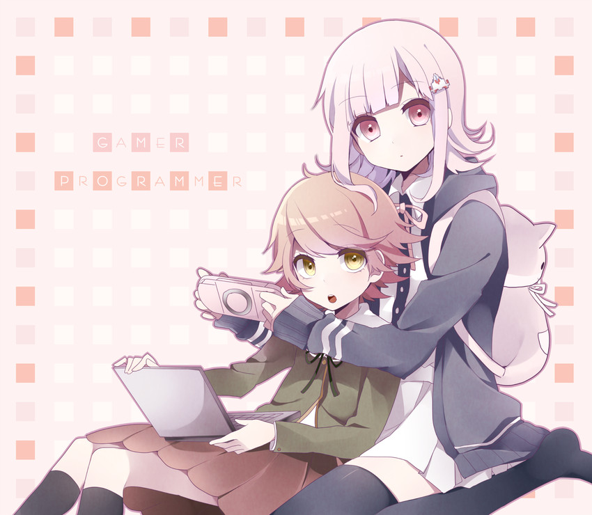 nanami chiaki and fujisaki chihiro (danganronpa and 3 more) drawn by sakura_yuki_(clochette)