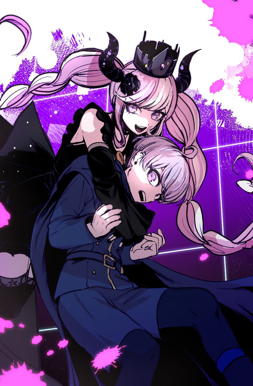 shinigami and yuma kokohead (master detective archives: rain code) drawn by harami_(tanakara_2)