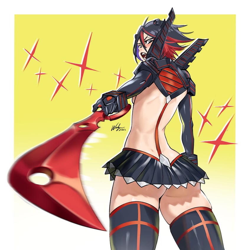 matoi ryuuko, senketsu, and kuchiki rukia (kill la kill and 1 more) drawn by waligner