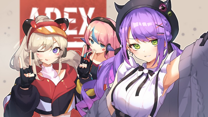 tokoyami towa, komori met, and selly55 (hololive and 4 more) drawn by seo_garam