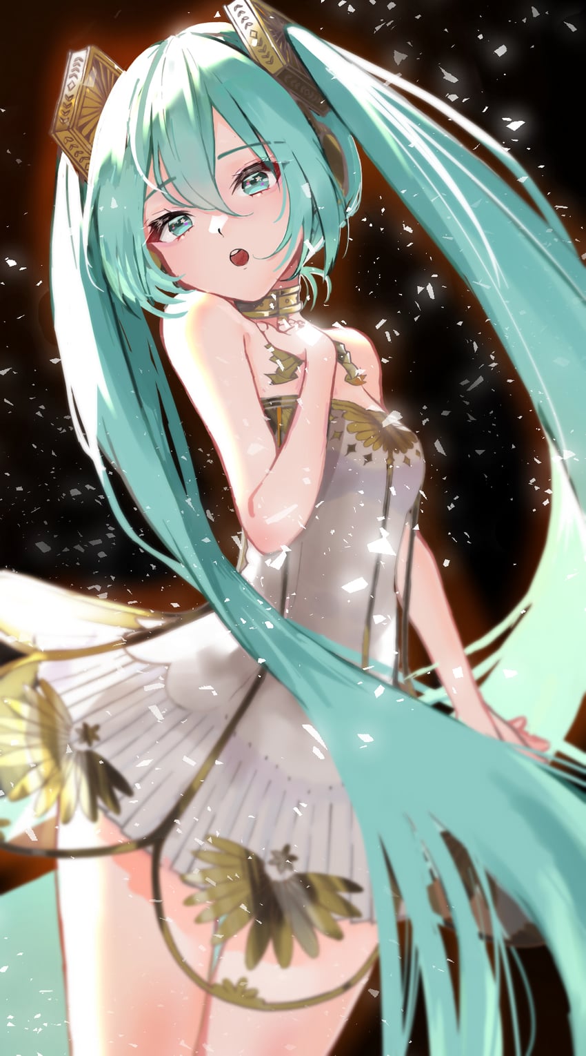 hatsune miku and gramophone miku (vocaloid and 1 more) drawn by tsunagi_1111