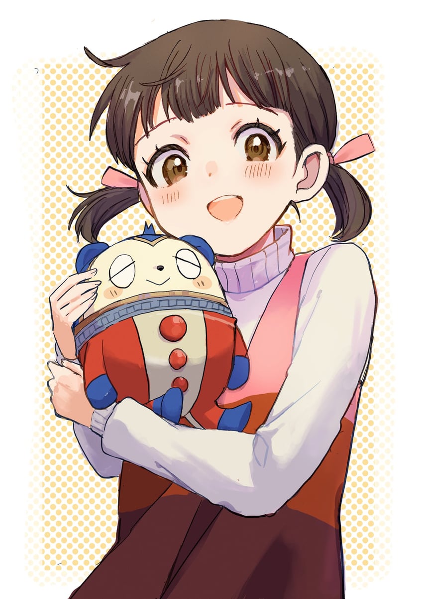 kuma and doujima nanako (persona and 1 more) drawn by kanna_nijiniji