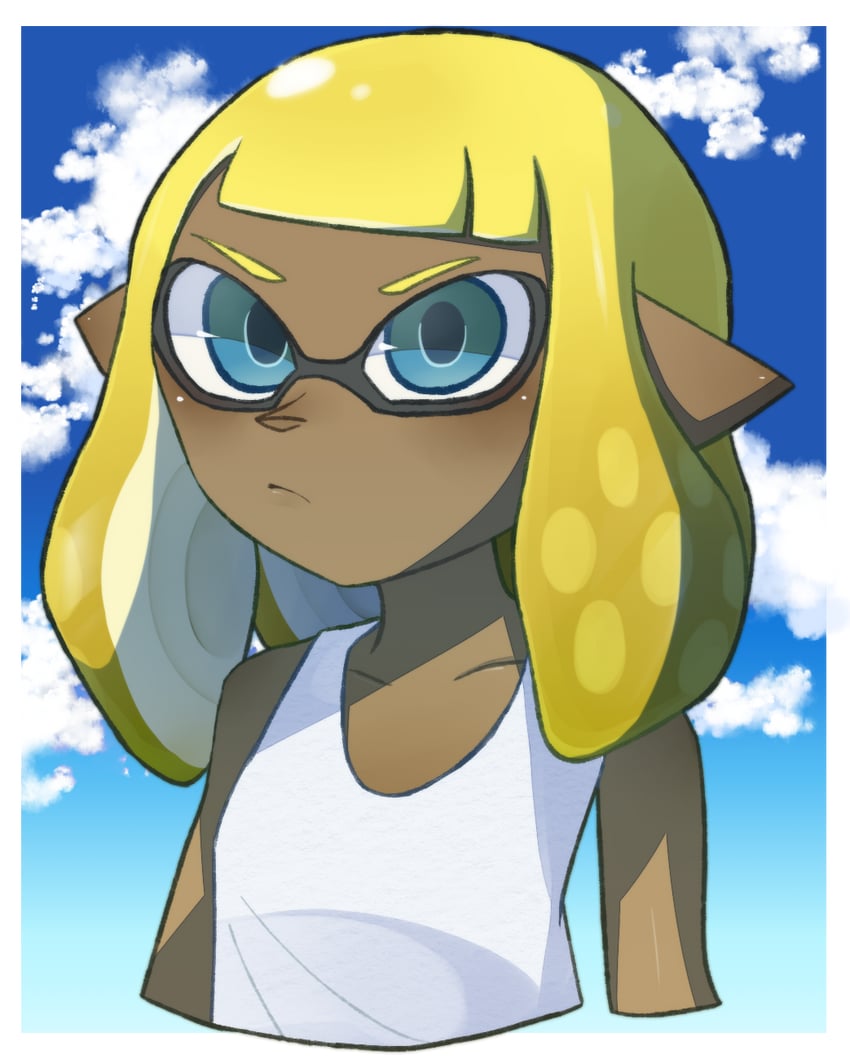 inkling player character and inkling girl (splatoon) drawn by suiroku