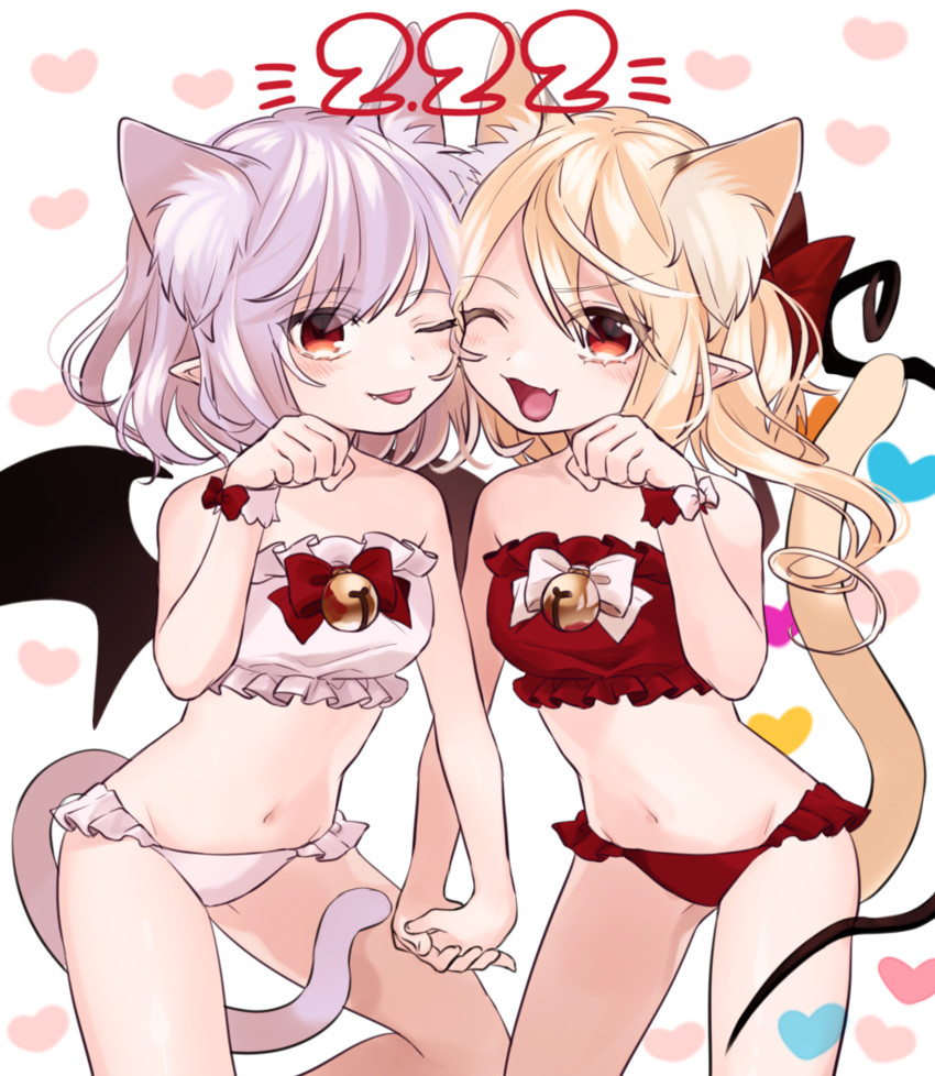 remilia scarlet and flandre scarlet (touhou) drawn by gotoh_(nekocat)
