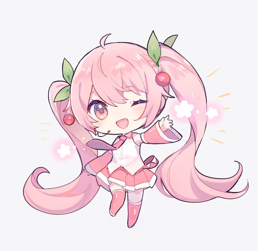 hatsune miku and sakura miku (vocaloid) drawn by maple_(57675110)