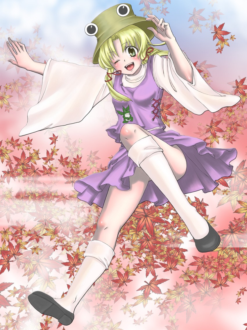 moriya suwako and pyonta (touhou) drawn by yuu_(hi_lite)