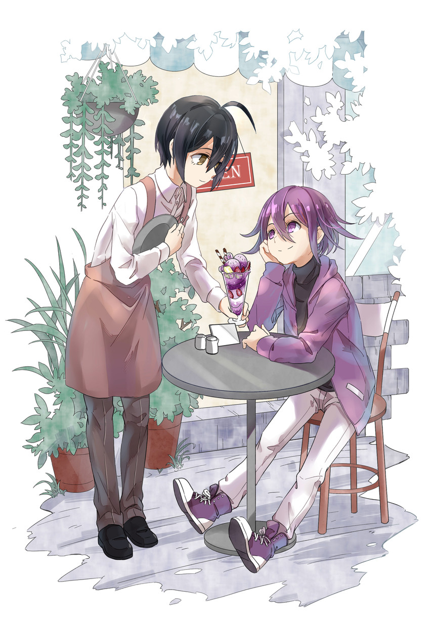 oma kokichi and saihara shuichi (danganronpa and 1 more) drawn by shiro_q~