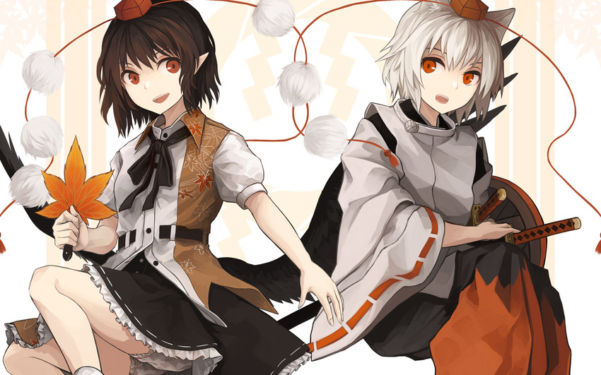 shameimaru aya and inubashiri momiji (touhou) drawn by akaiha_(akaihasugk)