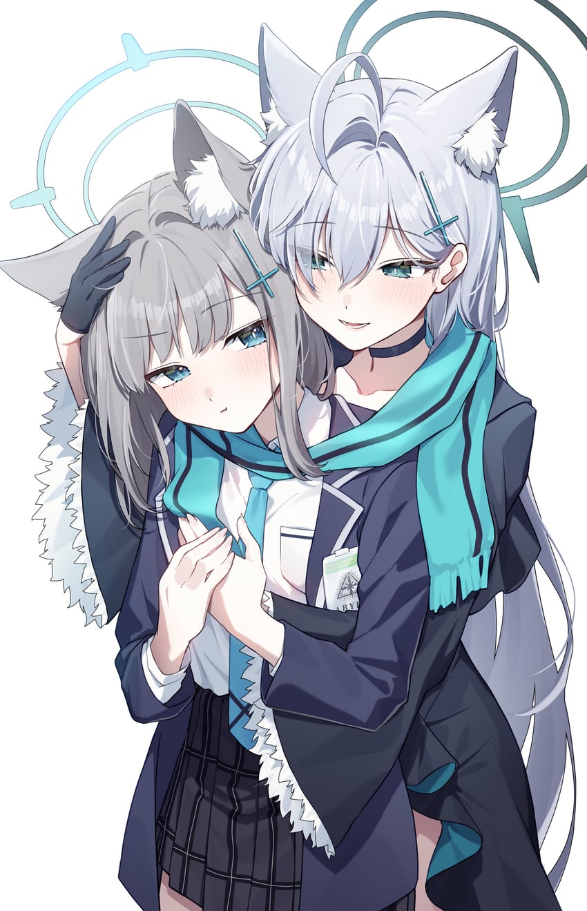 shiroko and shiroko terror (blue archive) drawn by maruta_(shummylass)