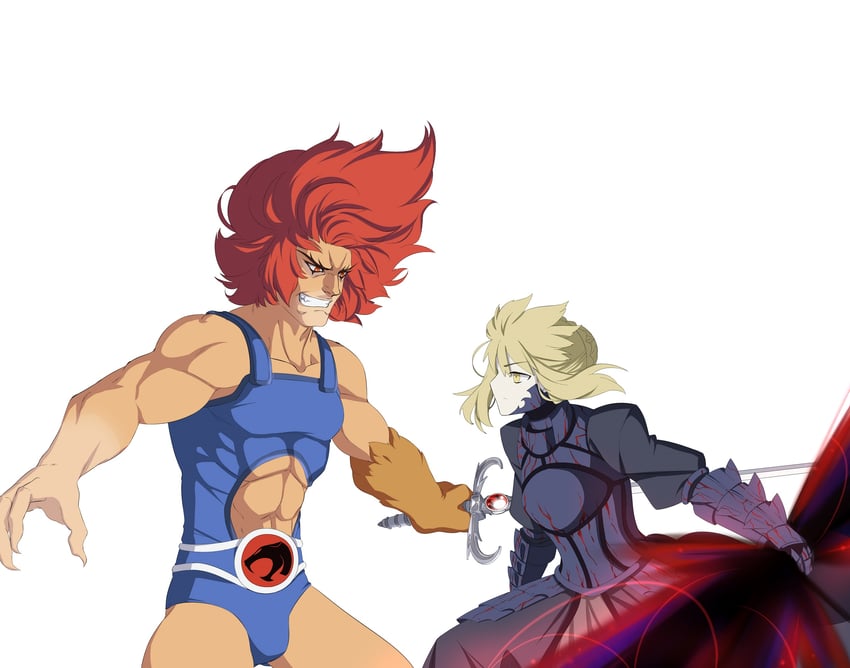 artoria pendragon, saber alter, and lion-o (fate and 3 more) drawn by leeloo_dallas