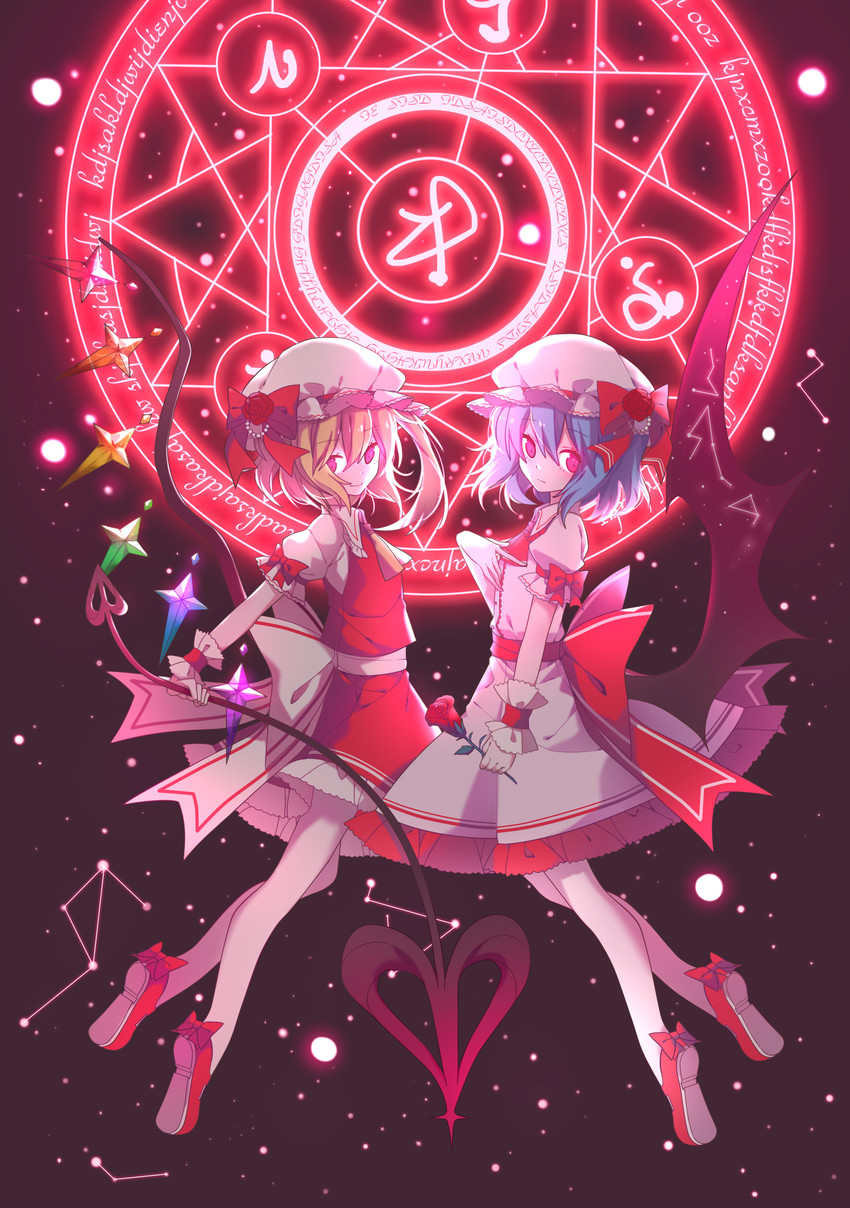 remilia scarlet and flandre scarlet (touhou) drawn by bing_zizi