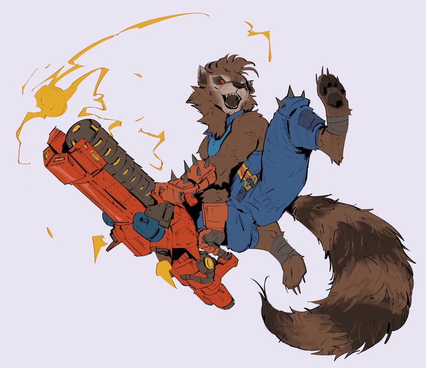 rocket raccoon (marvel and 2 more) drawn by mashtateos