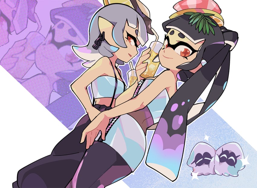 callie and marie (splatoon and 1 more) drawn by gomipomi