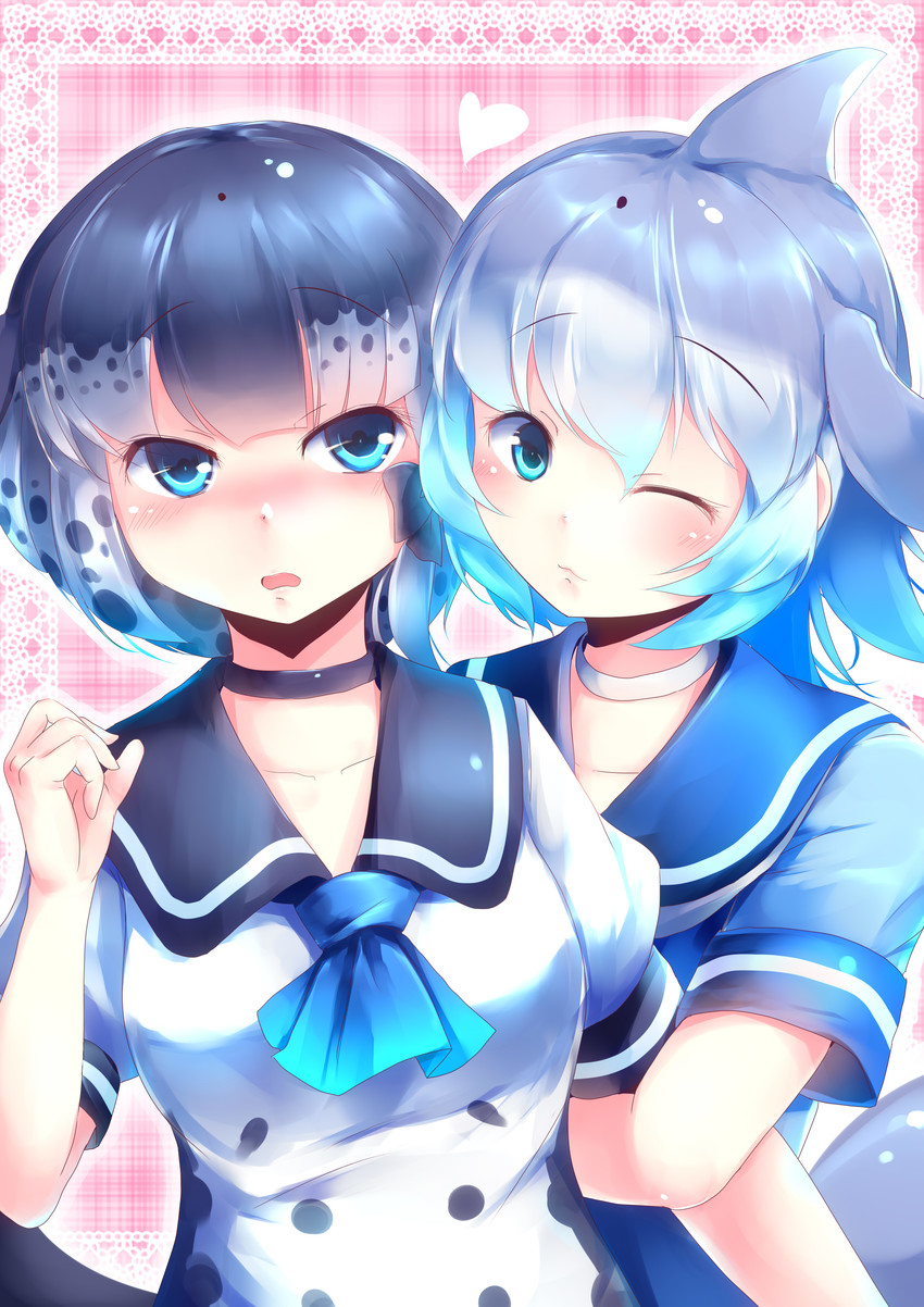common bottlenose dolphin and narwhal (kemono friends) drawn by kanzakietc