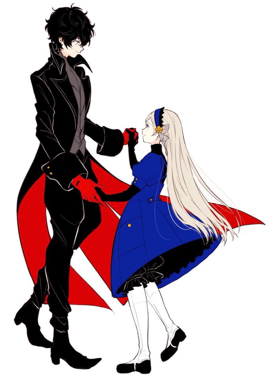 amamiya ren, joker, and lavenza (persona and 1 more) drawn by yasuu!