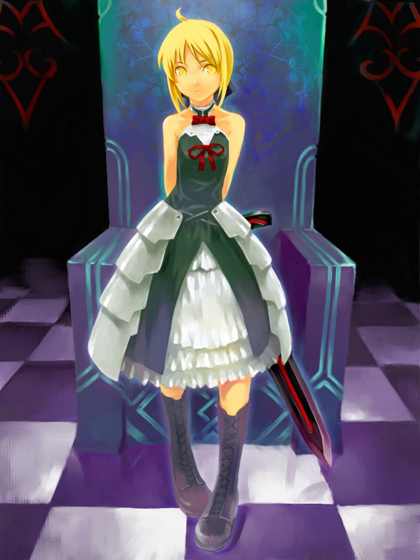 artoria pendragon and saber alter (fate and 1 more) drawn by nfb-zmc