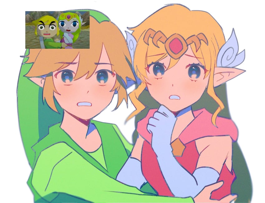 link, princess zelda, toon link, and toon zelda (the legend of zelda and 1 more) drawn by orri_(iirokagi)