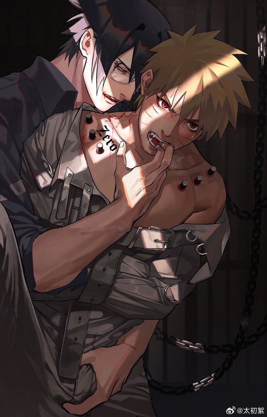 uzumaki naruto and uchiha sasuke (naruto) drawn by taichu_xu