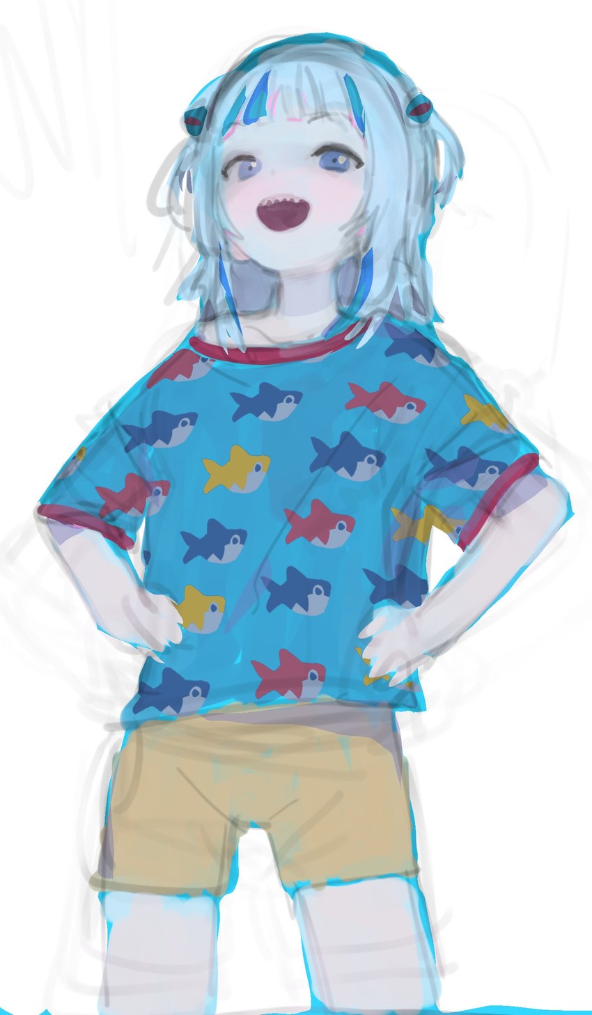 gawr gura (hololive and 1 more) drawn by logknn