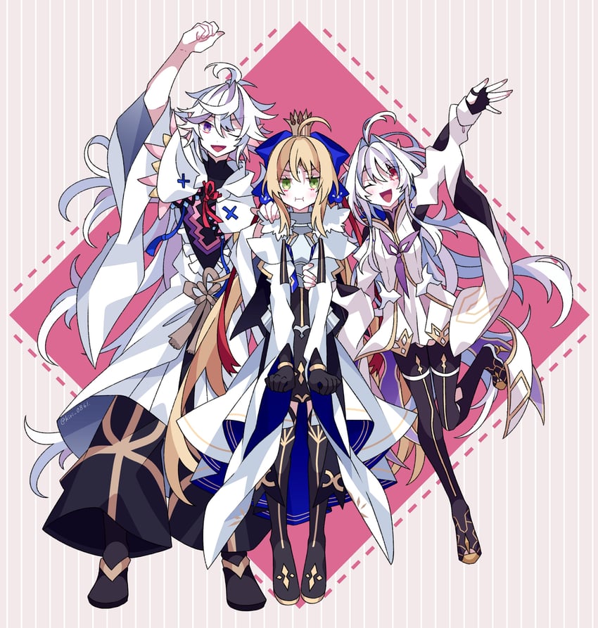 artoria pendragon, artoria caster, and merlin (fate and 3 more) drawn by kujiramaru