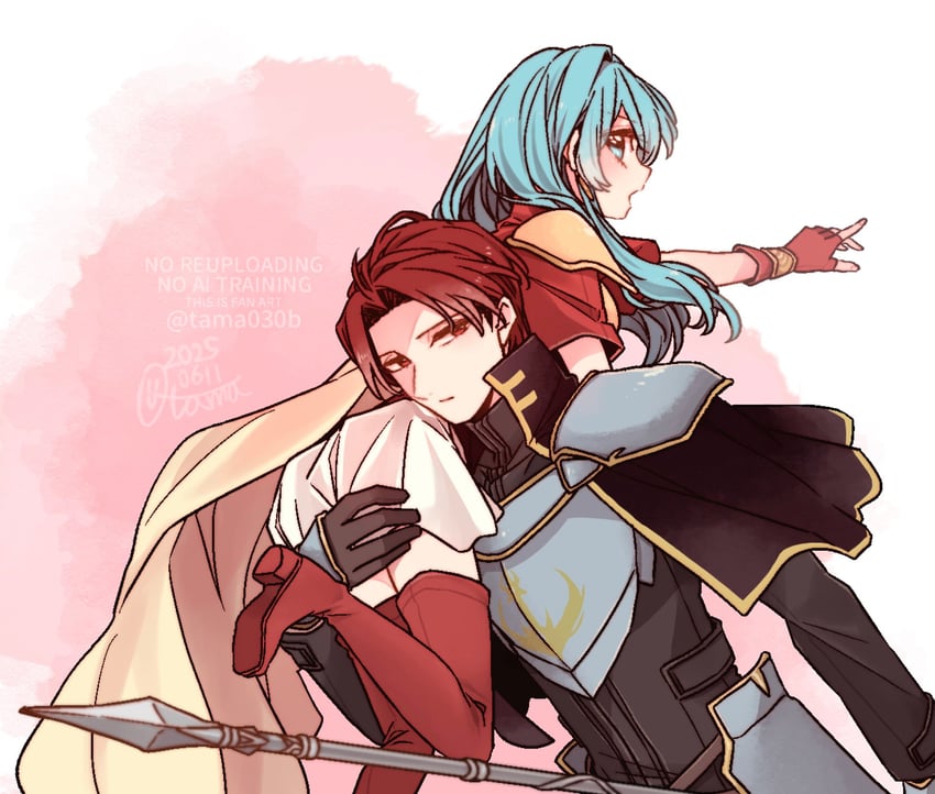 eirika and seth (fire emblem and 1 more) drawn by sayu030b