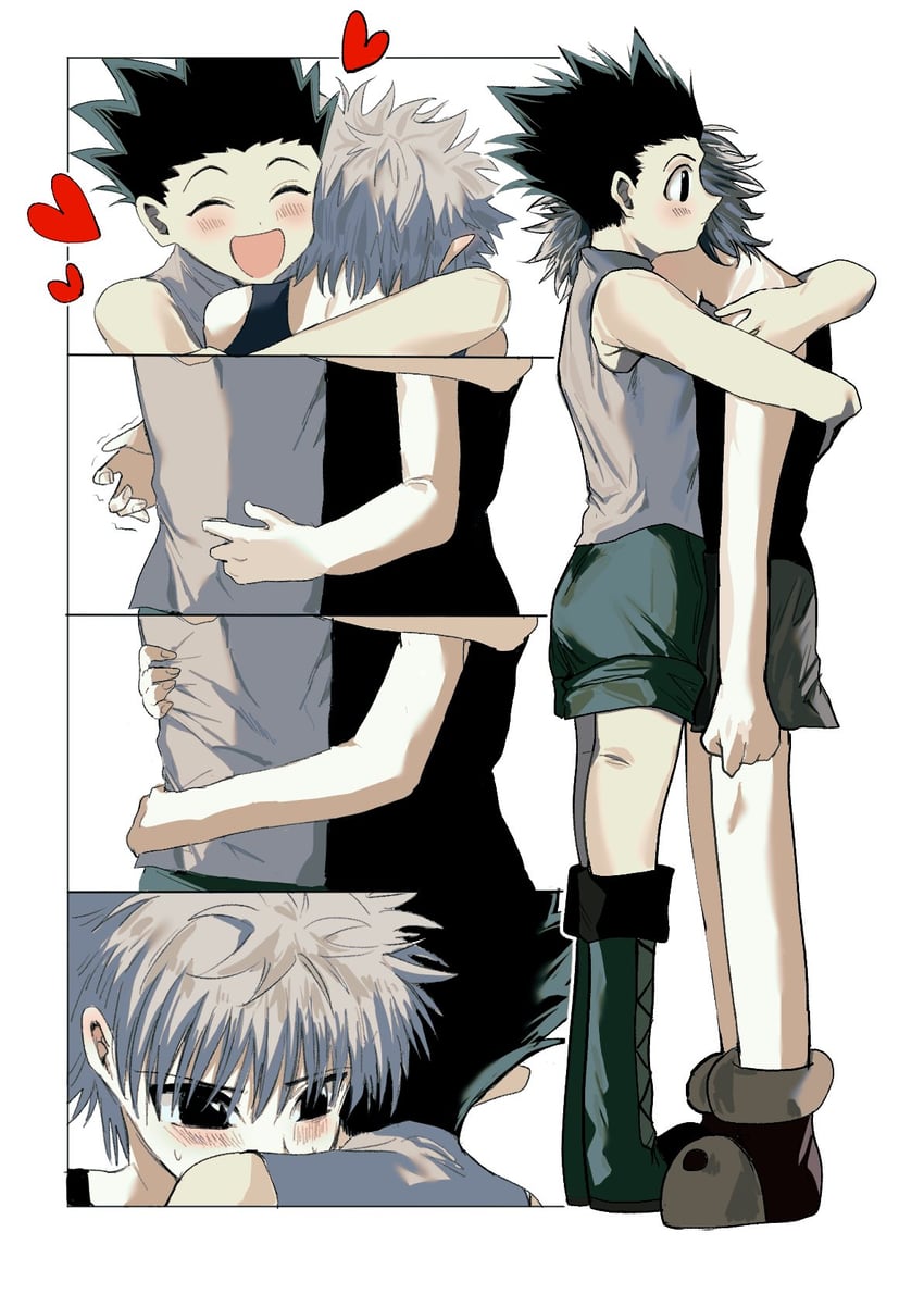 killua zoldyck and gon freecss (hunter x hunter) drawn by kasukasugom1