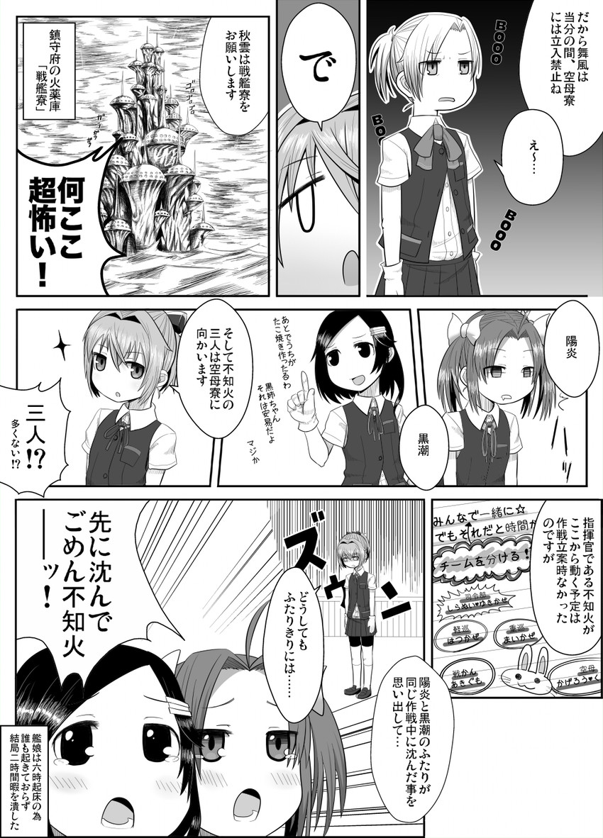 shiranui, kagerou, kuroshio, and maikaze (kantai collection) drawn by butajima_john