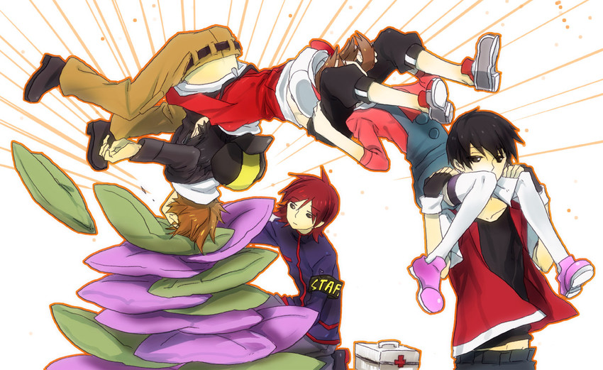 red, ethan, blue oak, lyra, and silver (pokemon and 2 more) drawn by kuronomine