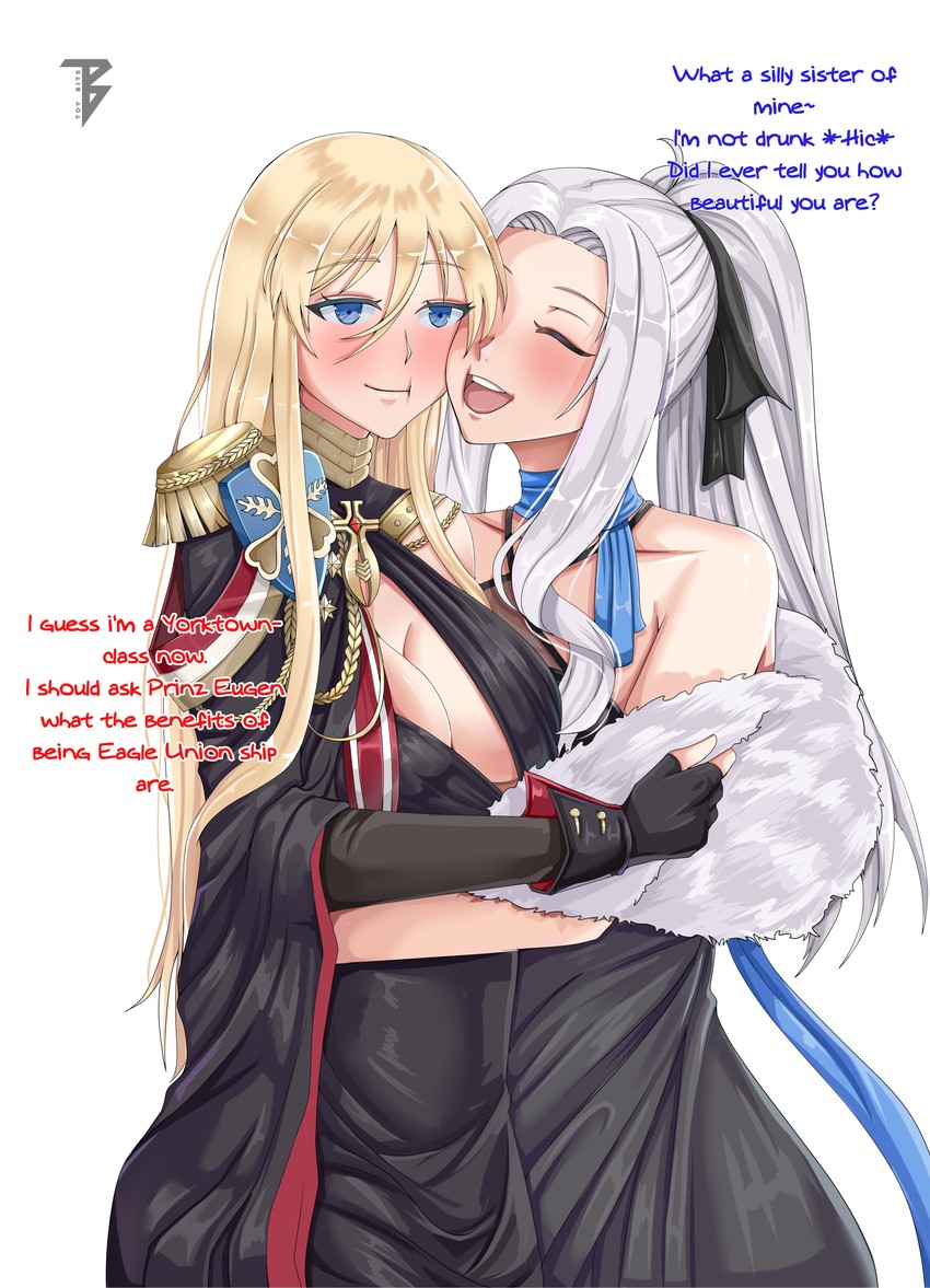 bismarck and yorktown (azur lane) drawn by toy_bits