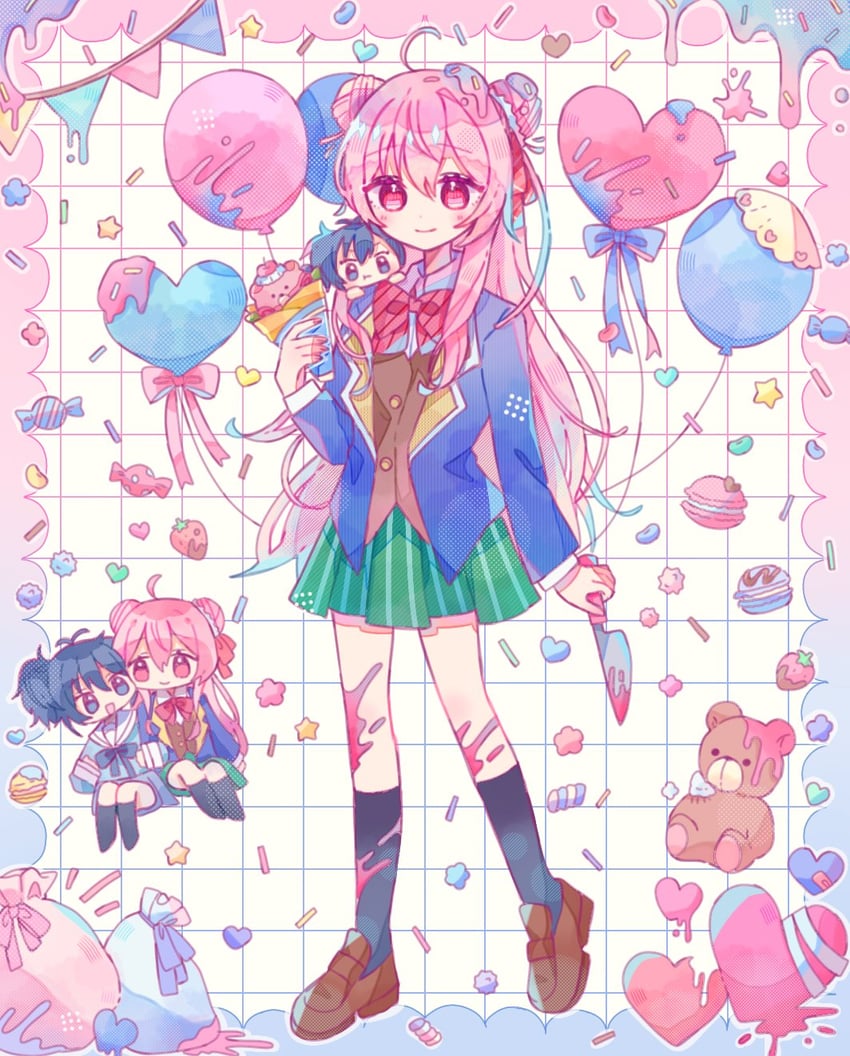 matsuzaka satou and koube shio (happy sugar life) drawn by 8_kusa