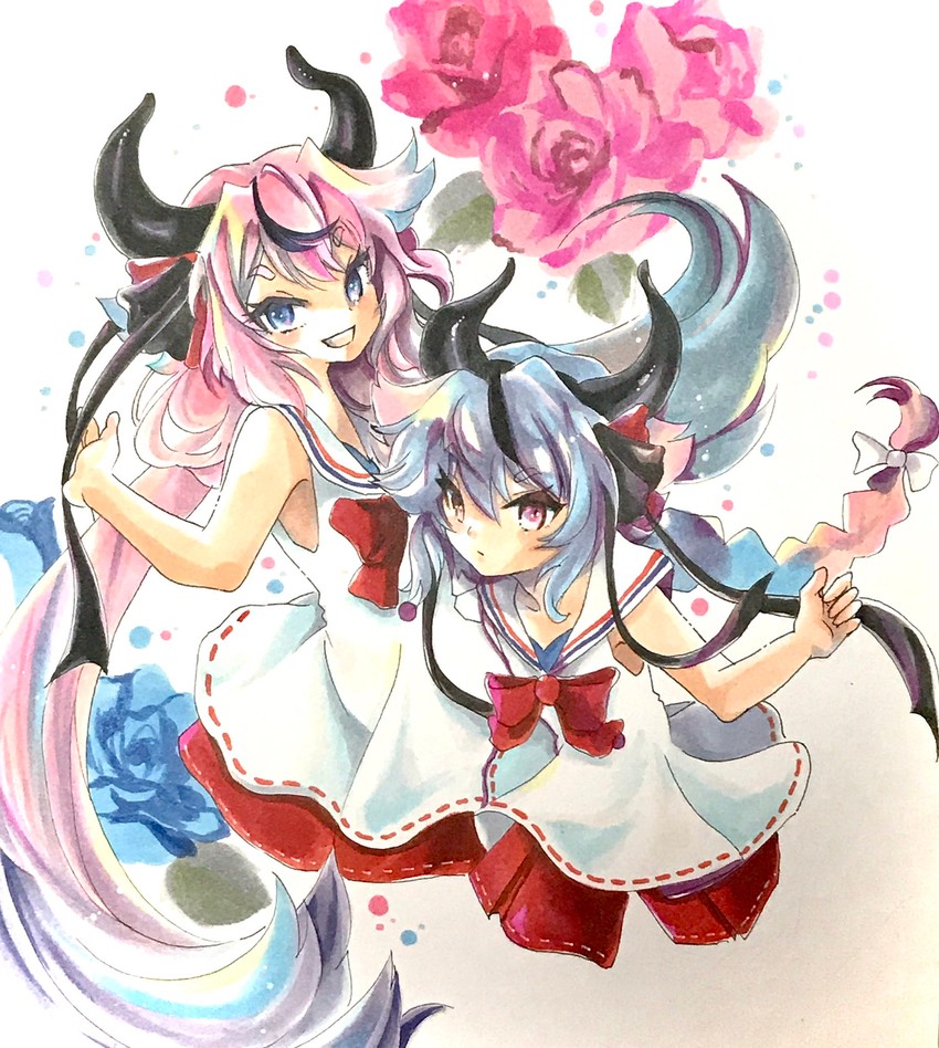 meika hime and meika mikoto (vocaloid and 1 more) drawn by ikachiyosan