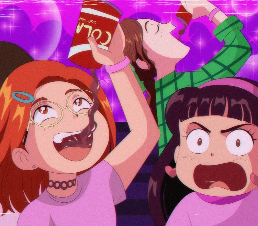 meilin lee, abby, priya, and ming lee (turning red) drawn by brenni_murasaki