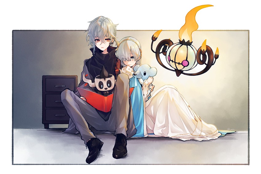 anastasia, chandelure, kadoc zemlupus, phantump, and cubchoo (fate and 2 more) drawn by sino-26