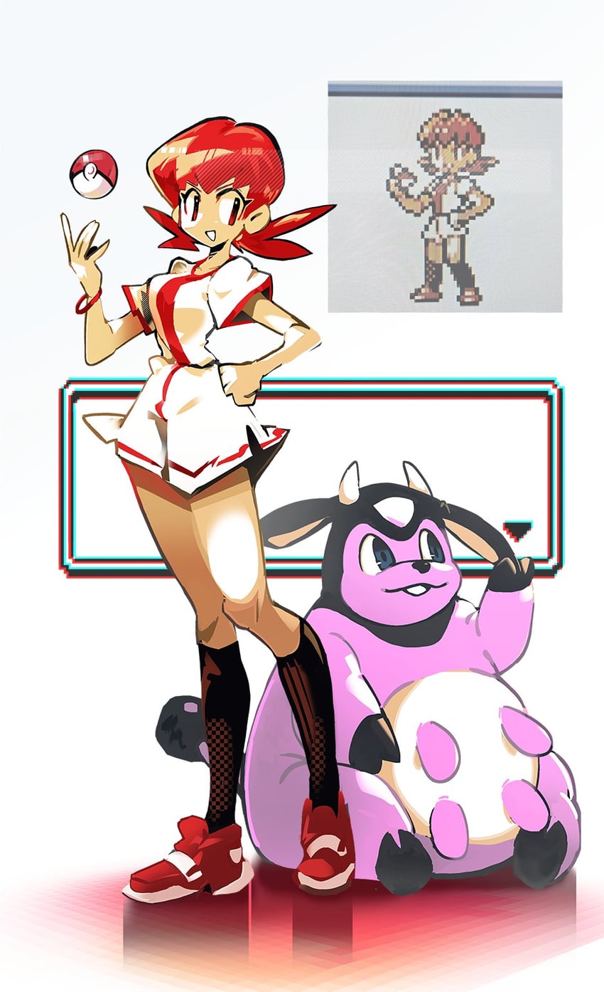 whitney and miltank (pokemon and 1 more) drawn by shakeeeeeeeee