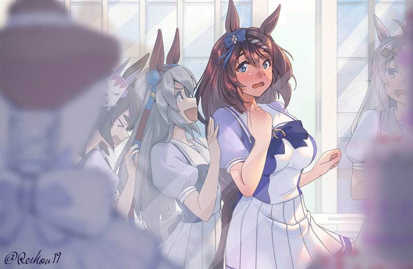 oguri cap, tamamo cross, super creek, and inari one (umamusume) drawn by reihou19