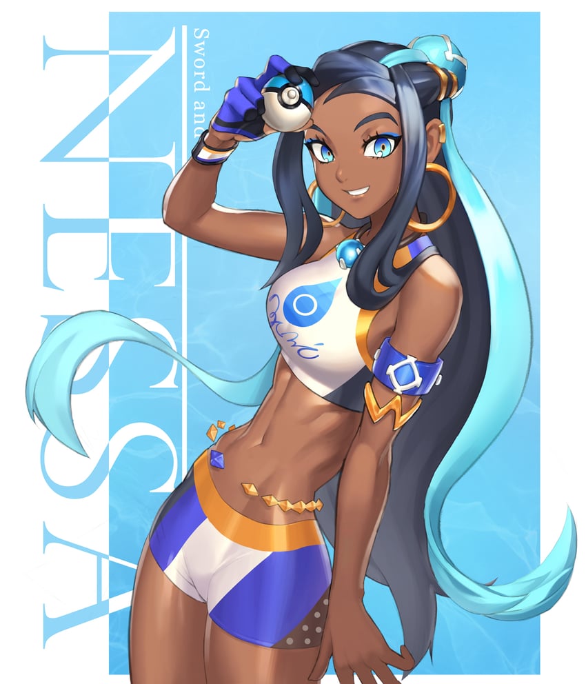 nessa (pokemon and 1 more) drawn by gwonhu_(pjj910)