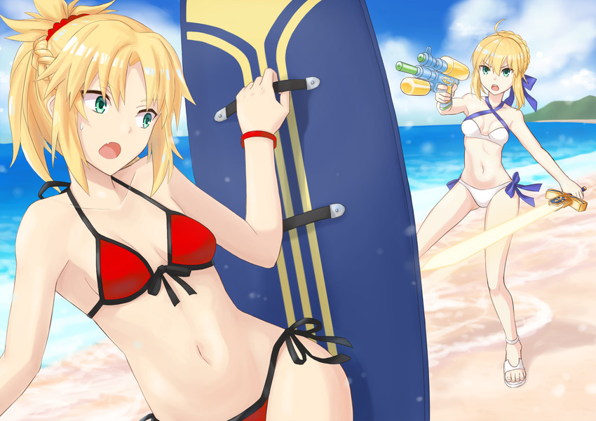 artoria pendragon and mordred (fate and 3 more) drawn by zilaishui