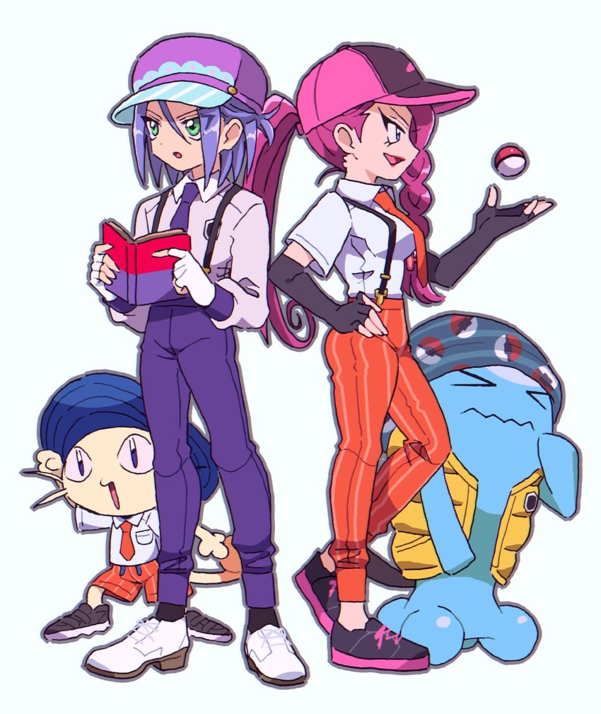 jessie, james, meowth, and wobbuffet (pokemon and 1 more) drawn by macchiromomomo
