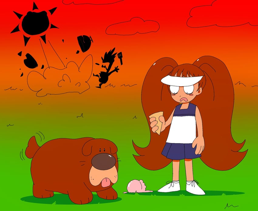 peppino spaghetti, gustavo, and margherita (original and 1 more) drawn by mosagi