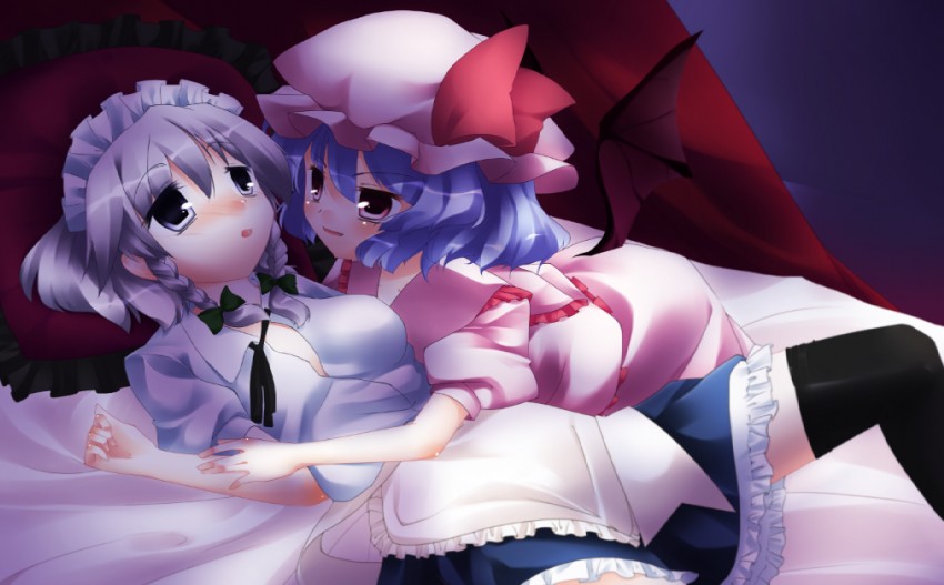 remilia scarlet and izayoi sakuya (touhou) drawn by iyokan-zeri