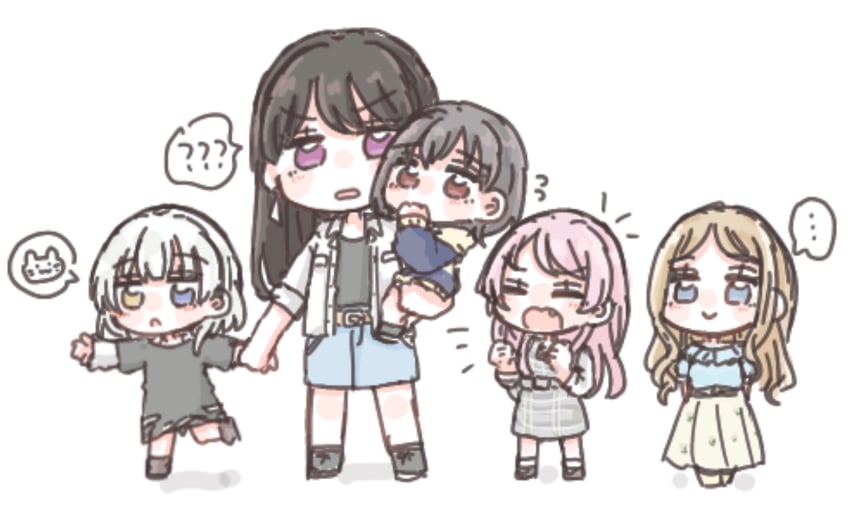 chihaya anon, nagasaki soyo, shiina taki, takamatsu tomori, and kaname raana (bang dream! and 1 more) drawn by same_(same_d4)
