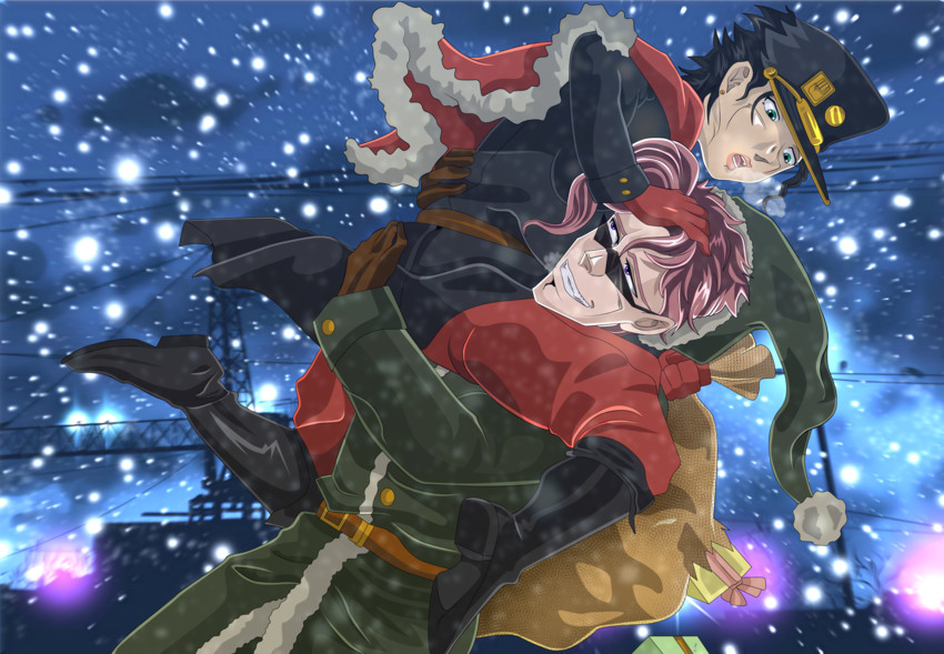 kujo jotaro and kakyoin noriaki (jojo no kimyou na bouken and 1 more) drawn by lady-jotaro