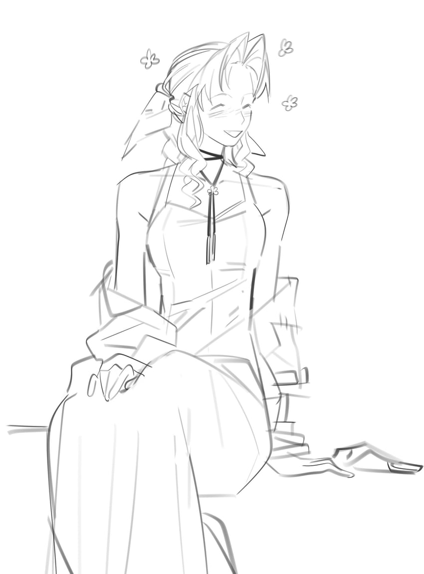 aerith gainsborough (final fantasy and 3 more) drawn by lentymet