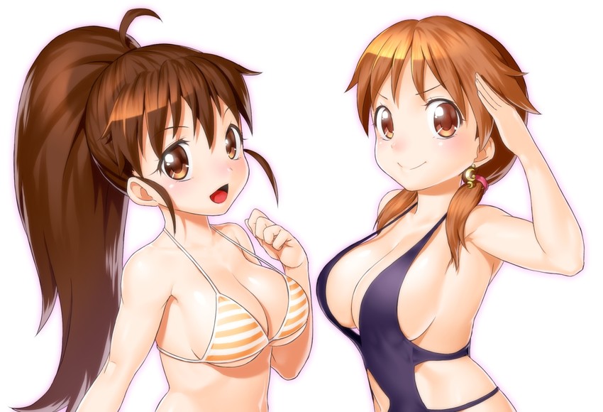 taneshima popura and katagiri sanae (idolmaster and 2 more) drawn by onsoku_inu