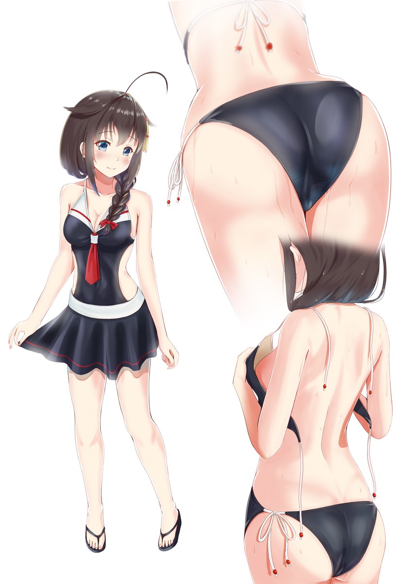 shigure and shigure kai ni (kantai collection) drawn by zuki