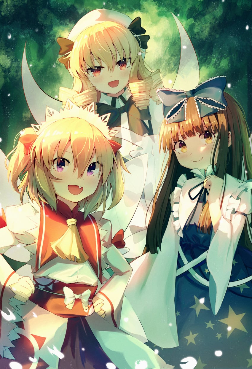 star sapphire, luna child, and sunny milk (touhou) drawn by cibiscuit