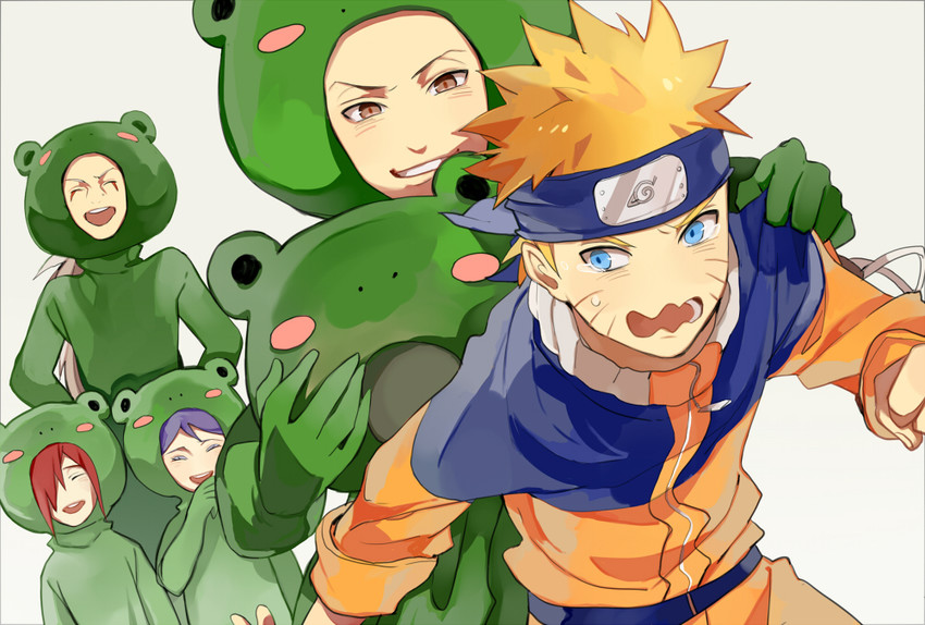 uzumaki naruto, konan, jiraiya, yahiko, and nagato (naruto and 1 more) drawn by kkkkt