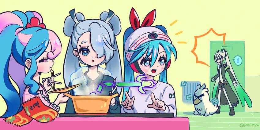 hatsune miku, sirfetch'd, fairy miku, fighting miku, psychic miku, and 1 more (pokemon and 2 more) drawn by phaysungyen